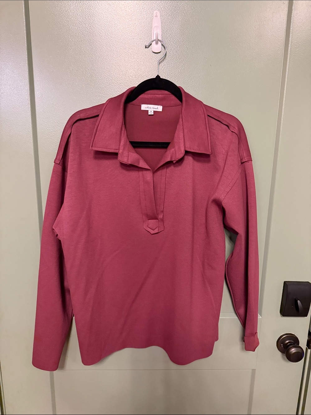 white birch Long Sleeve Pullover Top in Dusty Rose